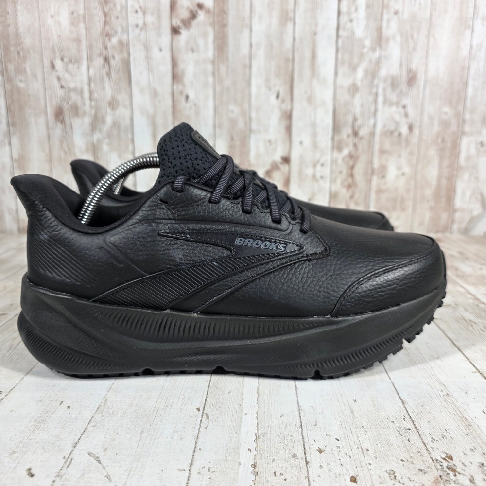 Brooks Addiction Walker 2 Mens 10 Wide 2E Black Leather Shoes 1104952E072
